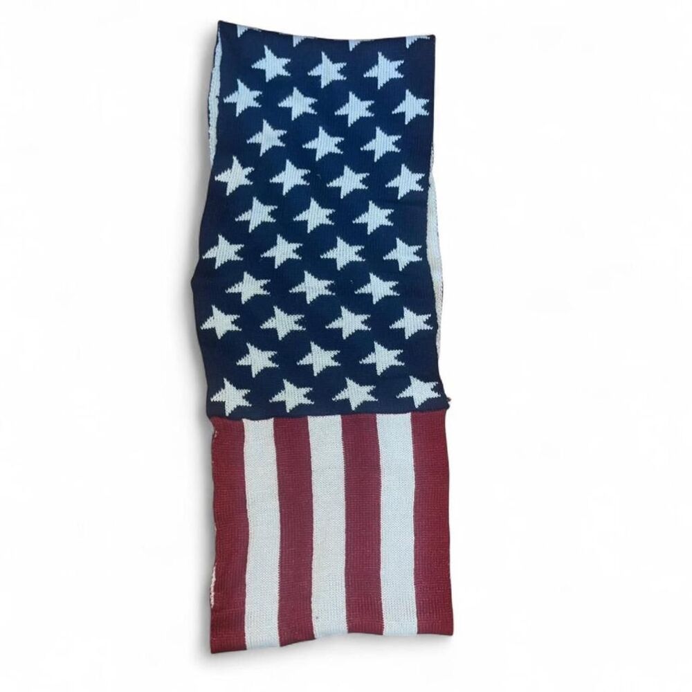 Rustic Red White and Blue USA Knit Infinity Scarf
